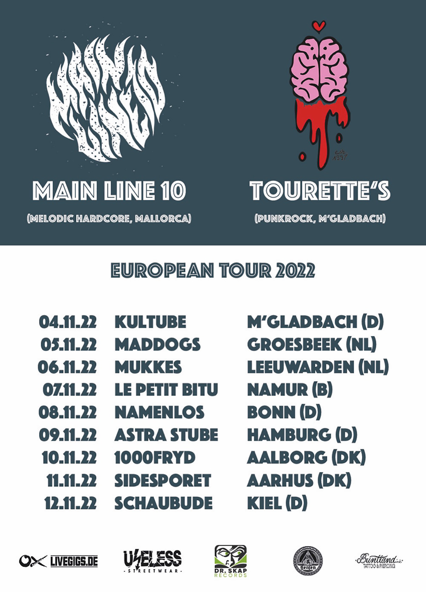 Main Line 10 / Tourette's- European Tour 2022